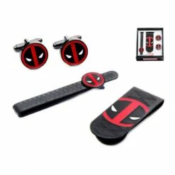 DEADPOOL MONEY CLIP, TIE BAR & CUFF LINKS SET
