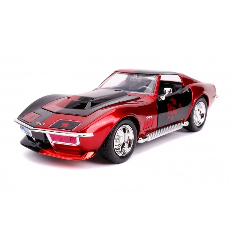 Jada Toys DC Harley Quinn - 1969 Corvette With Harley Quinn Figure Hollywood Rides 1:24 Scale Die Cast Vehicle 7 Jada Toys DC Harley Quinn - 1969 Corvette With Harley Quinn Figure Hollywood Rides 1:24 Scale Die Cast Vehicle - Image 5