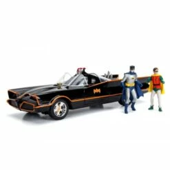Jada Toys Batman 66 - Batmobile With Working Lights And Batman & Robin Figures Hollywood Rides 1:18 Scale Die Cast Vehicle