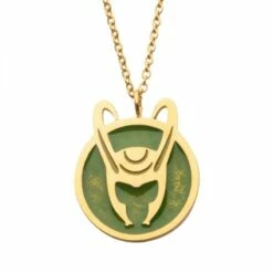 Marvel Loki Helmet Enamel Necklace