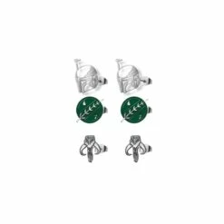 STAR WARS BOBA FETT 3 PACK STUD EARRINGS